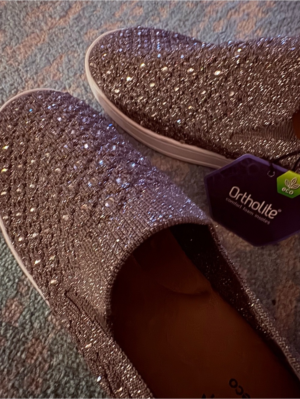 Sonoma Glitter Slip-On Sneakers in Gray and Silver